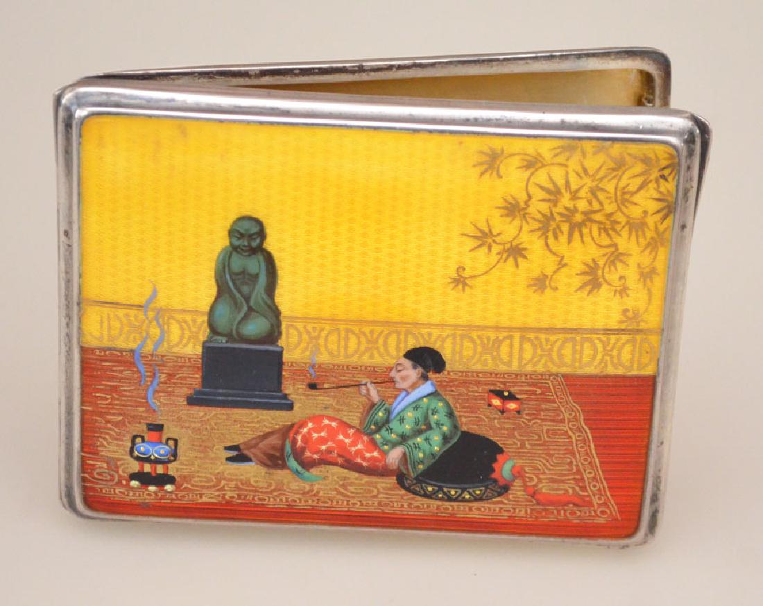Sterling Silver & Enamel Chinoiserie Cigarette Case (1 of 5)