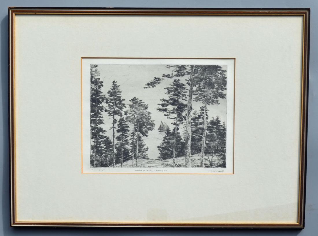 Maine Etching Signed by Philip Kappel (1 of 2)