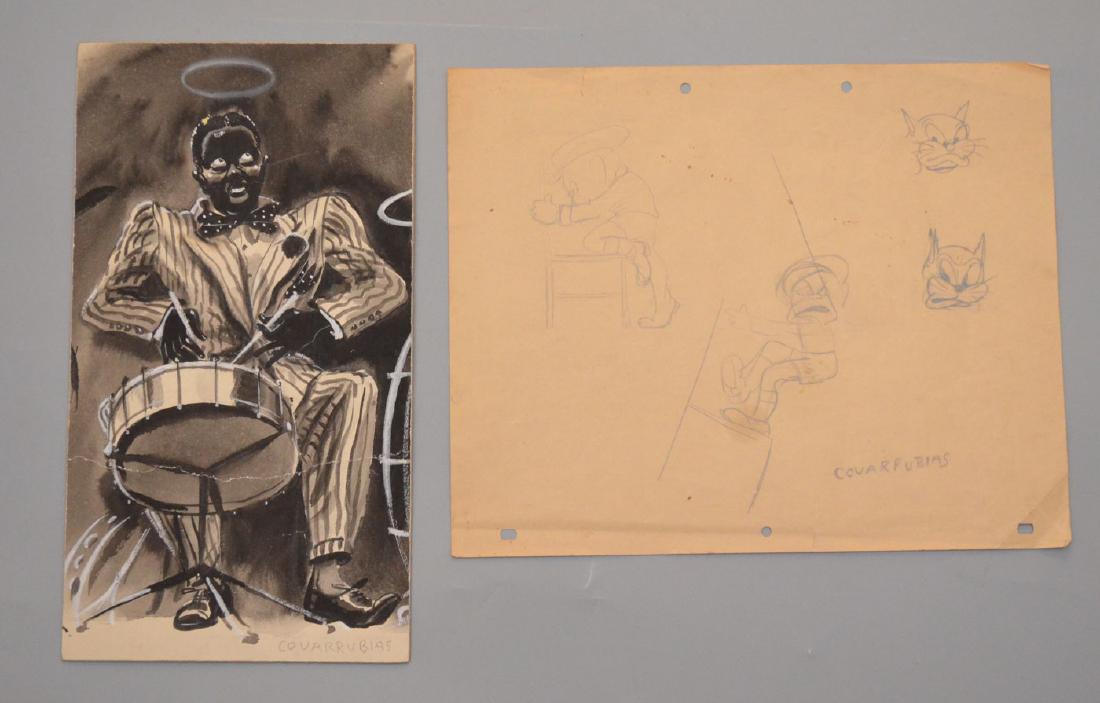 2 Pieces of Original Artwork Signed Covarrubias (1 of 4)