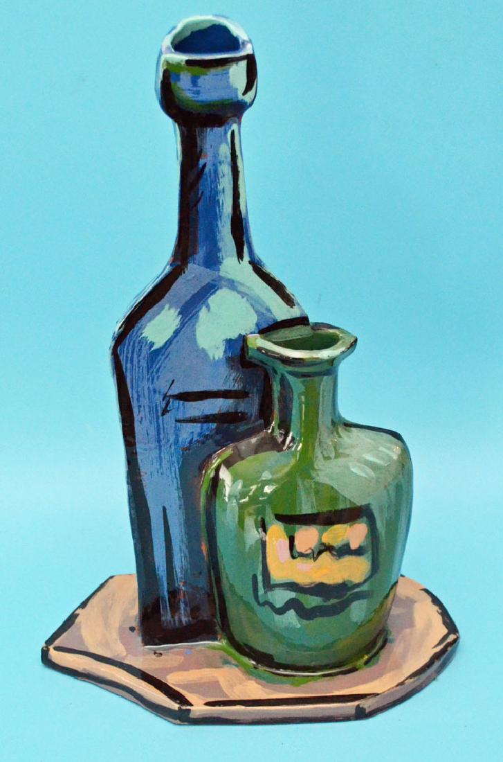 Kathryn Youngs Pottery Bottle Statue: Measures 17 1/8" tall x 11" long x 6 1/8" deep.