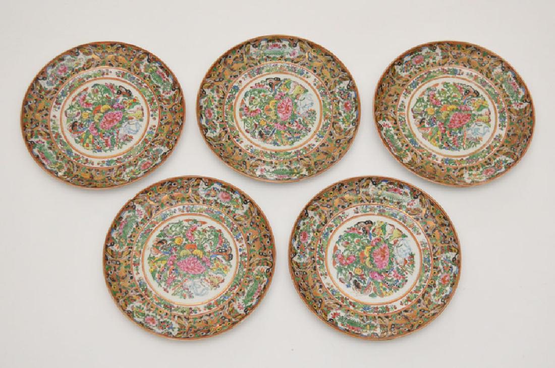 5 Early Chinese Famille Rose Plates (1 of 3)