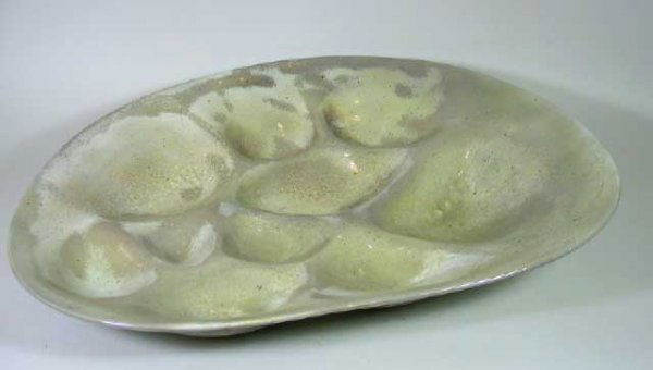 Huge Art Pottery Retro Bowl Sgnd Hans Hedberg: This Huge Art Pottery Retro Bowl Sgnd Hans Hedberg measures 29" x 23" . In overall great condition, there is a little chip on one side.