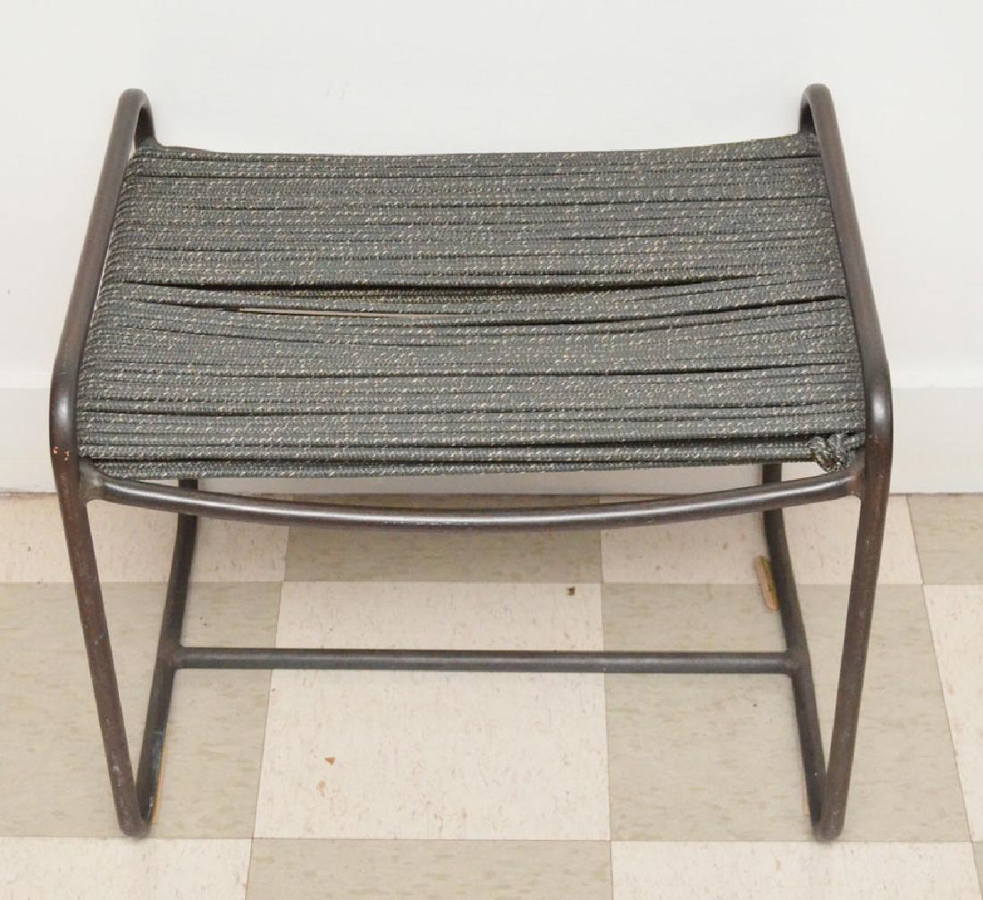 Walter Lamb Bronze & Cord Ottoman: Ottoman measures 20.5" tall x 23" long x 18" deep.