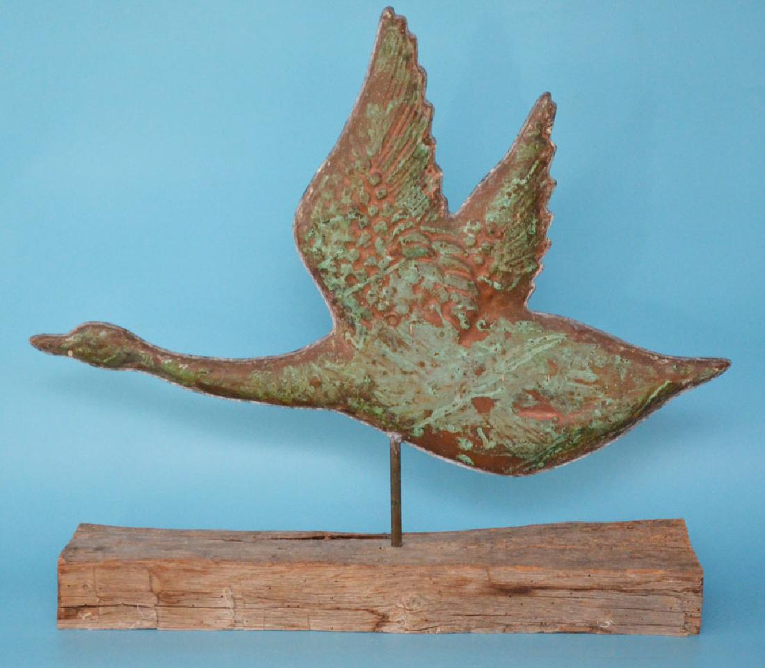 Vintage Copper Flying Duck Weathervane Feb 21 2019 Applebrook Auctions Estate Sales In Ct
