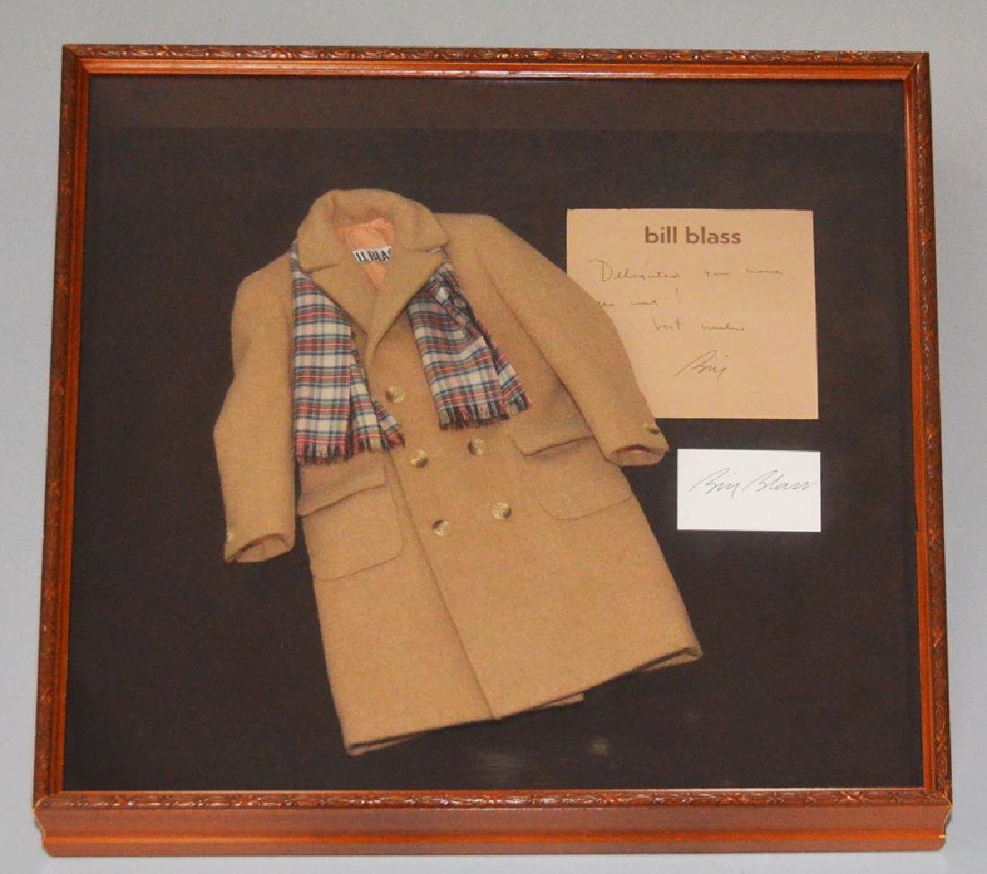 One Of A Kind Signed Bill Blass Salesman Sample Coat: Frame measures 21 1/8" square