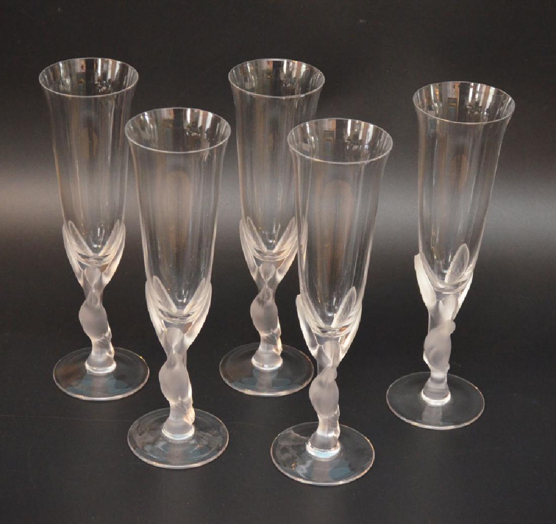 5 Faberge Kissing Dove Champagne Flute Glasses
