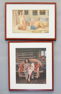2 George Holz Photographs (1 Signed & Personalized): Two photographs “Christie Brinkley and son Jack, East Hampton NY May 1996” frame 25.5“ x 19.75“ image sight 18.5“ x 12.5“, signed and personalized on the back to John Hartig (Hartig co-led