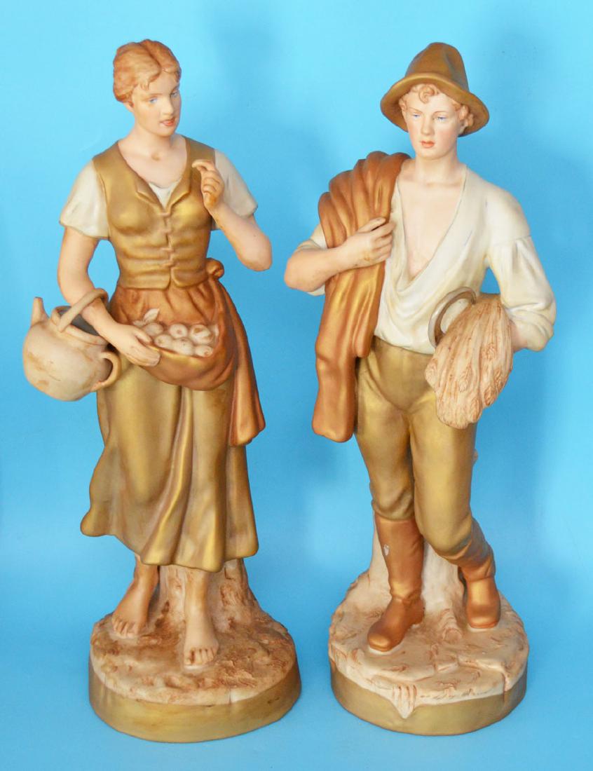 Pr Of Charming 21" Royal Dux Figures (1 of 4)