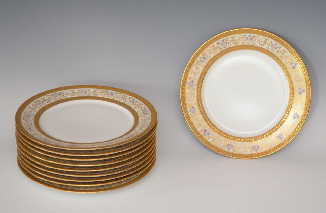 Lot of 10 Guerrin Gold Limoges Plates (1 of 3)