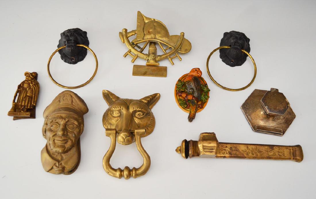 Lot Of 9 Figural Doorknockers And Inkwell (1 of 1)