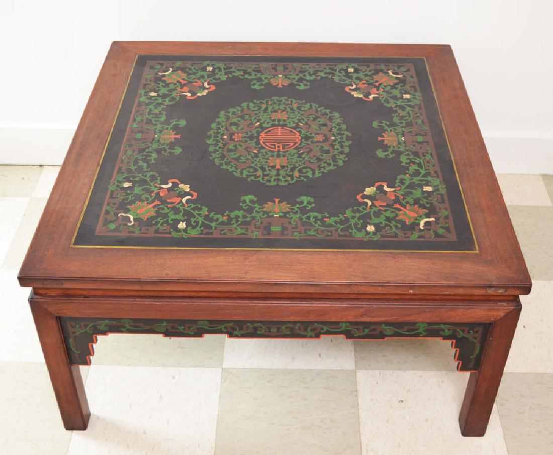 Chinese Painted Rosewood Coffee Table (1 of 2)