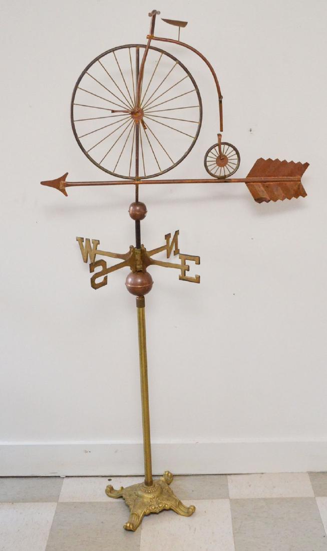 Fun Decorative Copper Bicycle Weathervane (1 of 2)