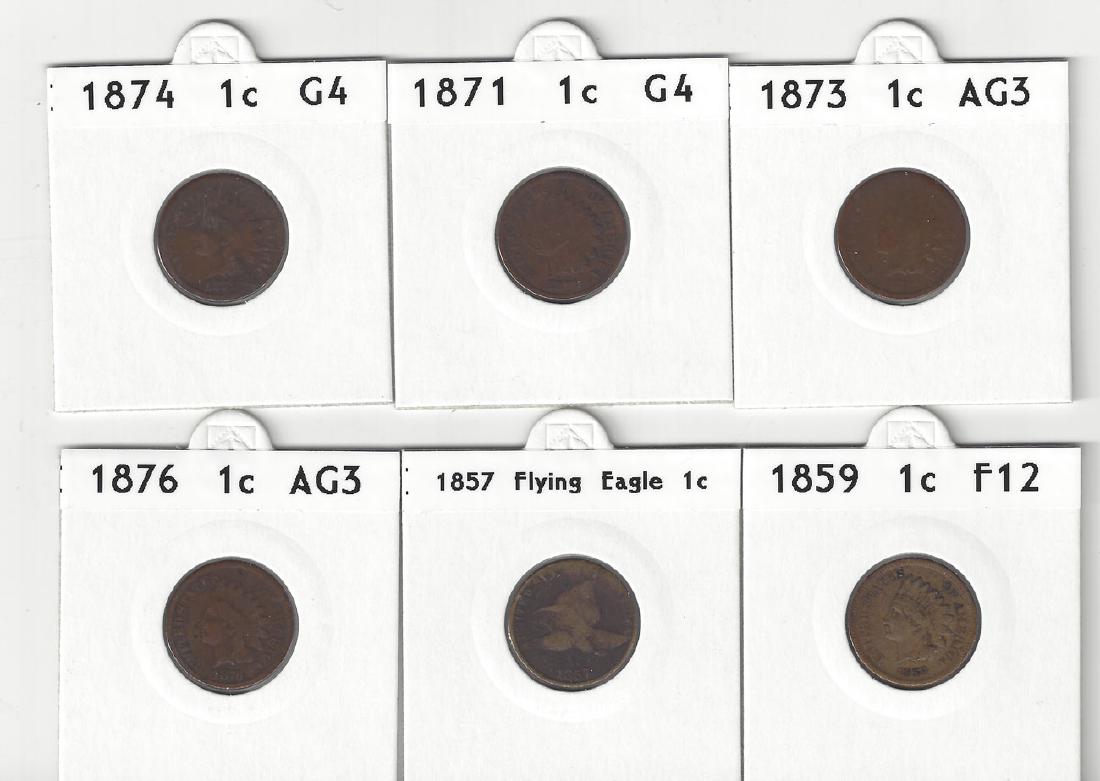 Lot of 6 American Indian Head Pennies (1 of 2)