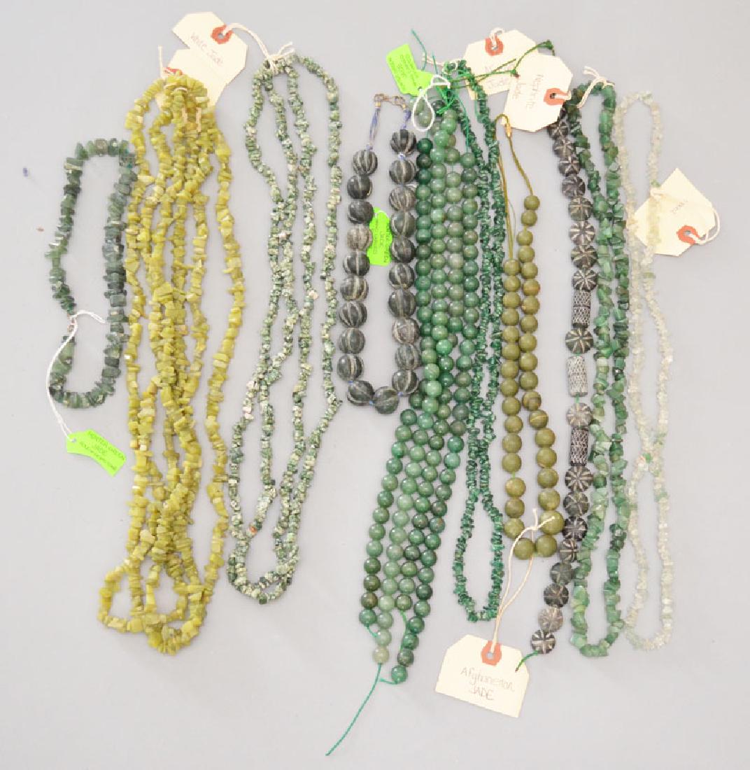 Large Lot of Strung Jade Beads (1 of 4)