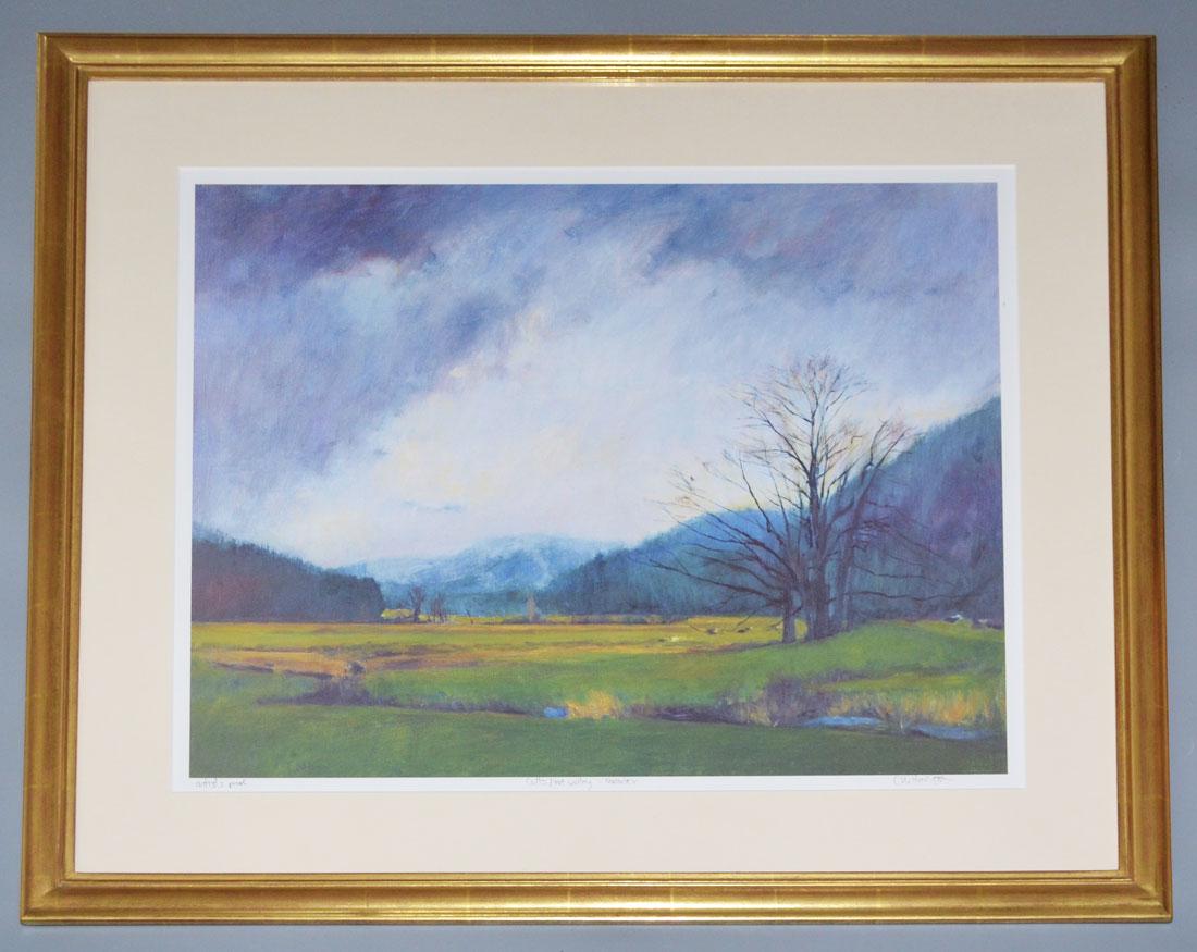 Signed Artist Proof Signed CW Hanson: Curtis W. Hanson. Calf's Foot Valley-November. Frame: 34.25" x 30" image sight: 25.25" x 20.75"