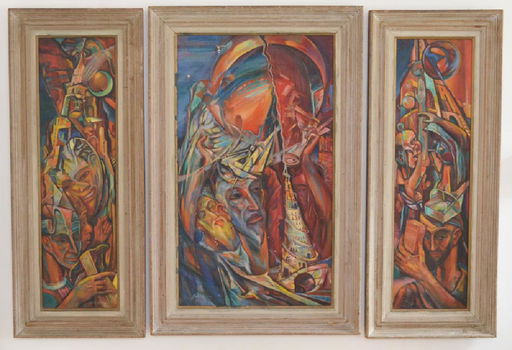 O C Tryptic Fantasy Painting Signed John Shayne Aug 01 2019