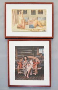 2 George Holz Photographs (1 Signed & Personalized): Two photographs "Christie Brinkley and son Jack, East Hampton NY May 1996” frame 25.5" x 19.75" image sight 18.5" x 12.5", signed and personalized on the back to John Hartig (Hartig co-led the l
