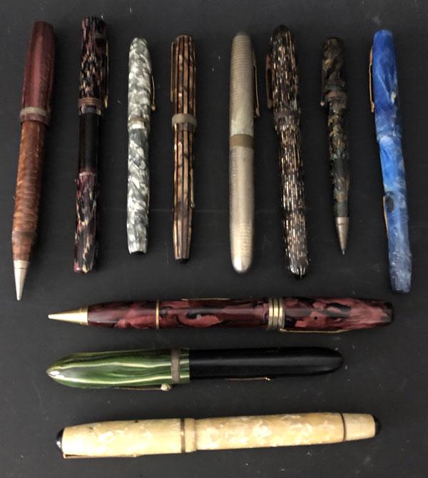 Nice Lot Of Vintage Pens: Inkway, Travelers, Treasures, Supreme, Conklin 14k, Strafford