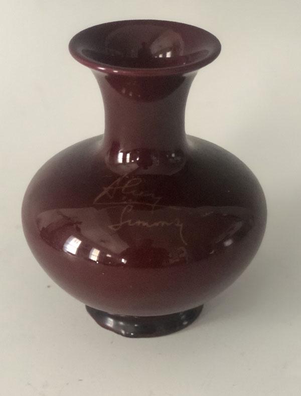 Signed Rookwood Vase Autograph Earl Mezle: measures 6"(H). In very good estate found condition.