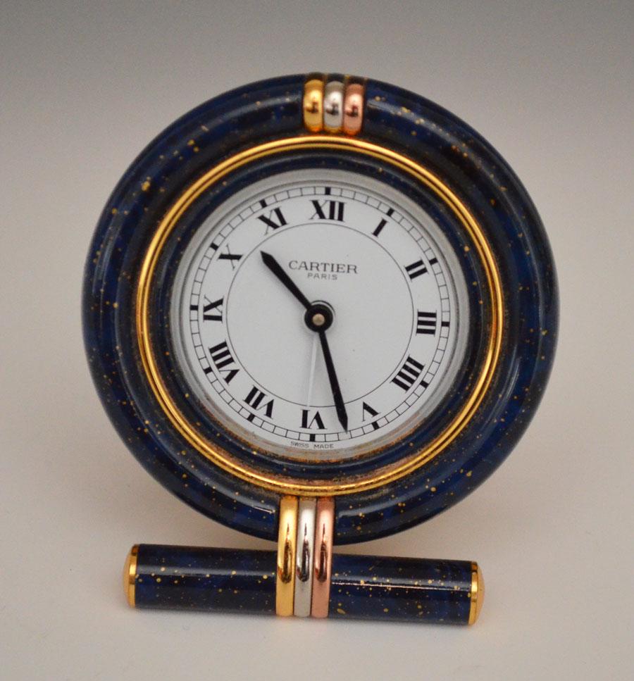 Cartier Colisee Travel Alarm Clock: Measures 3.5" tall