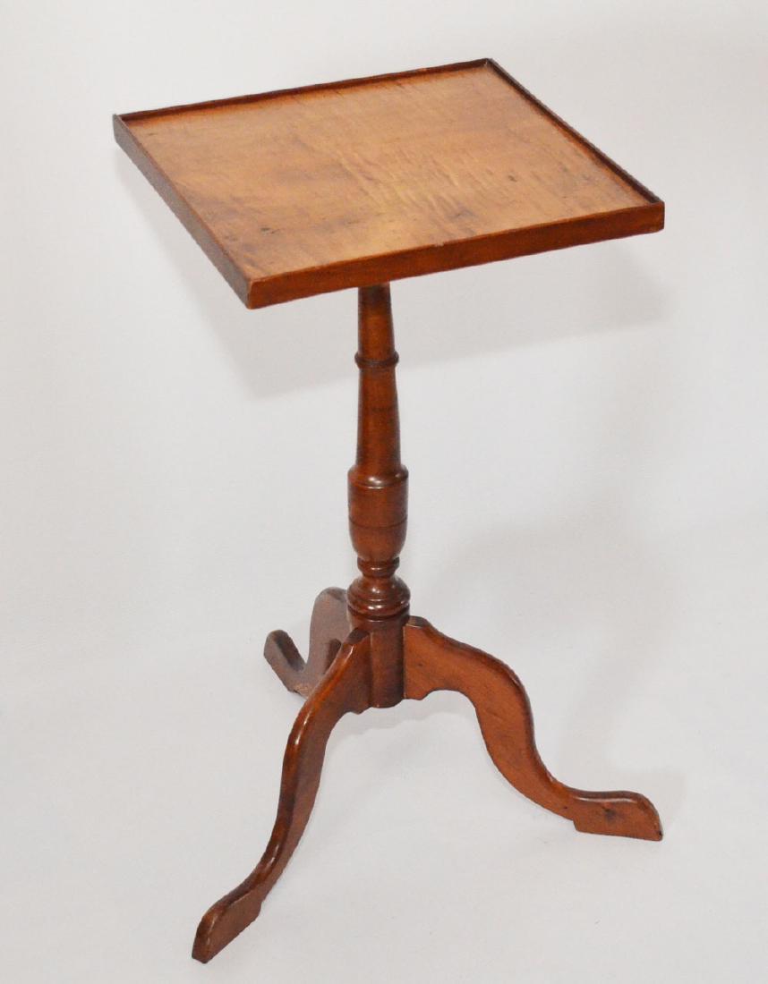 Elegant & Simple 19th C. Tiger Maple Candle Stand (1 of 2)