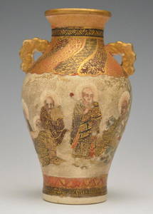 Miniature Single Hair Japanese Satsuma Vase