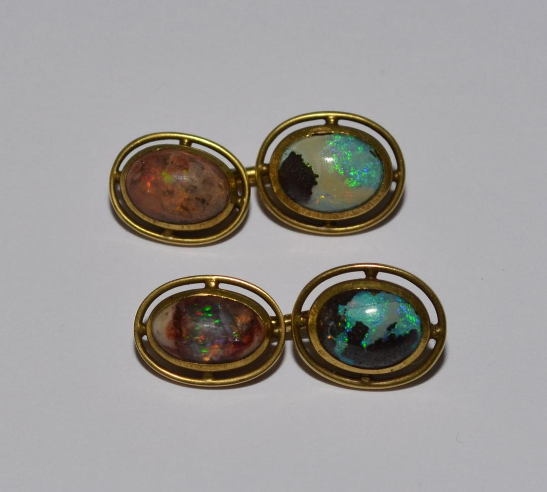 Pair of Tiffany & Co 18k Gold, Black Opal Cufflinks (1 of 5)