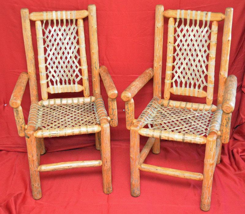 Pair of Lodgepole Sinew & Log Arm Chairs (1 of 5)