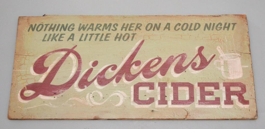 Painted Wood Dickens Cider Sign (1 of 2)