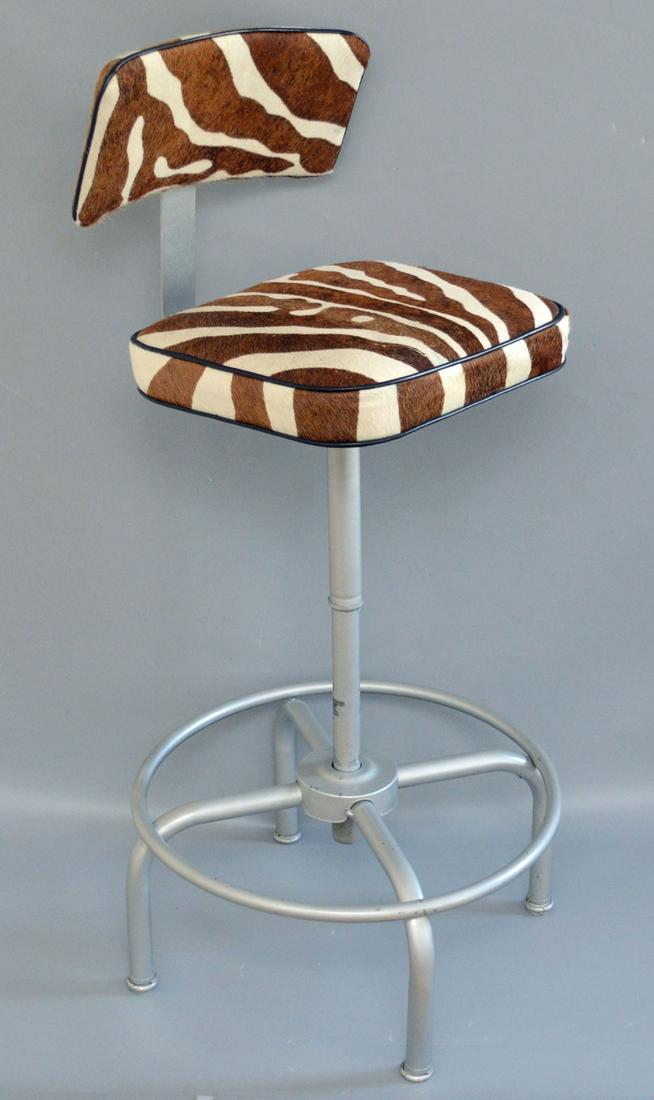 Zebra Hide Drafting Chair (1 of 4)