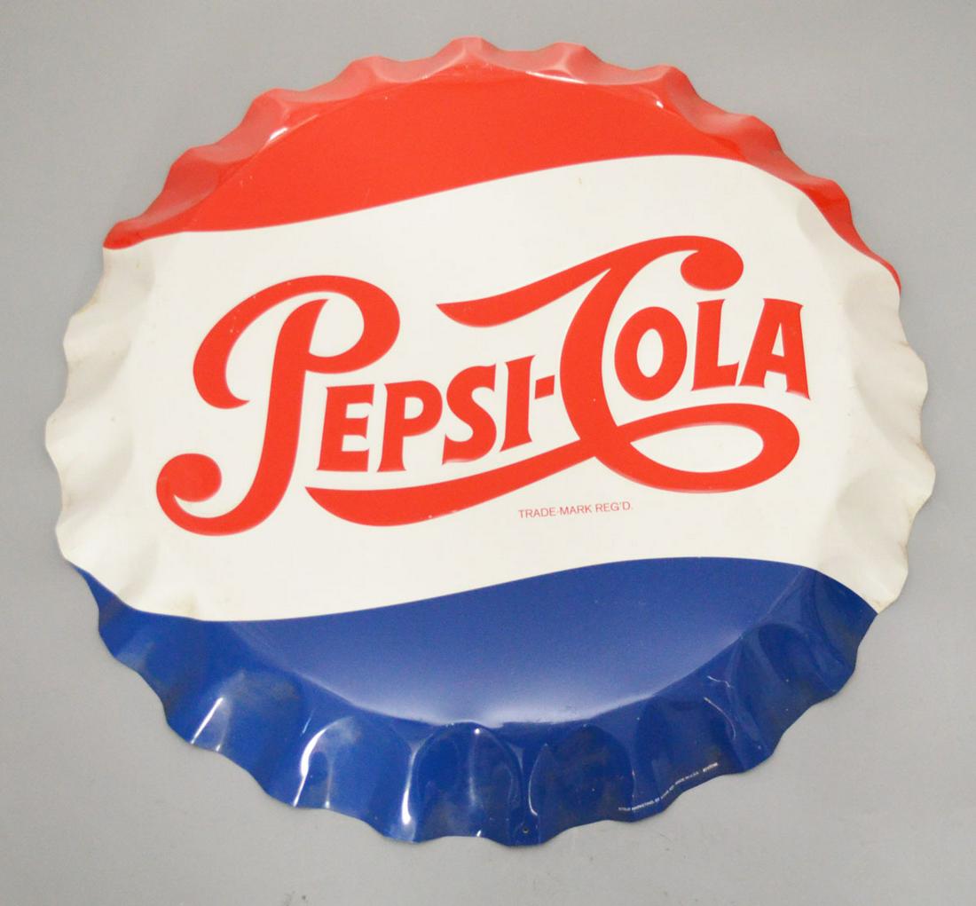 Pepsi Cola Bottle Cap Sign (1 of 3)