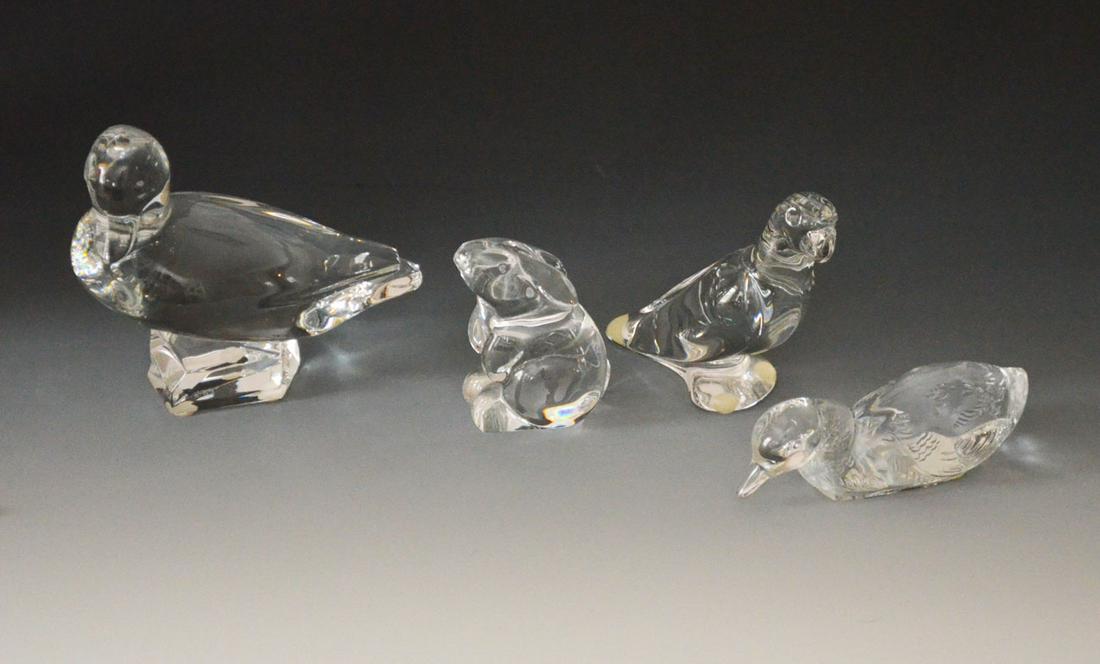 4 Baccarat Crystal Birds & Rabbit (1 of 2)
