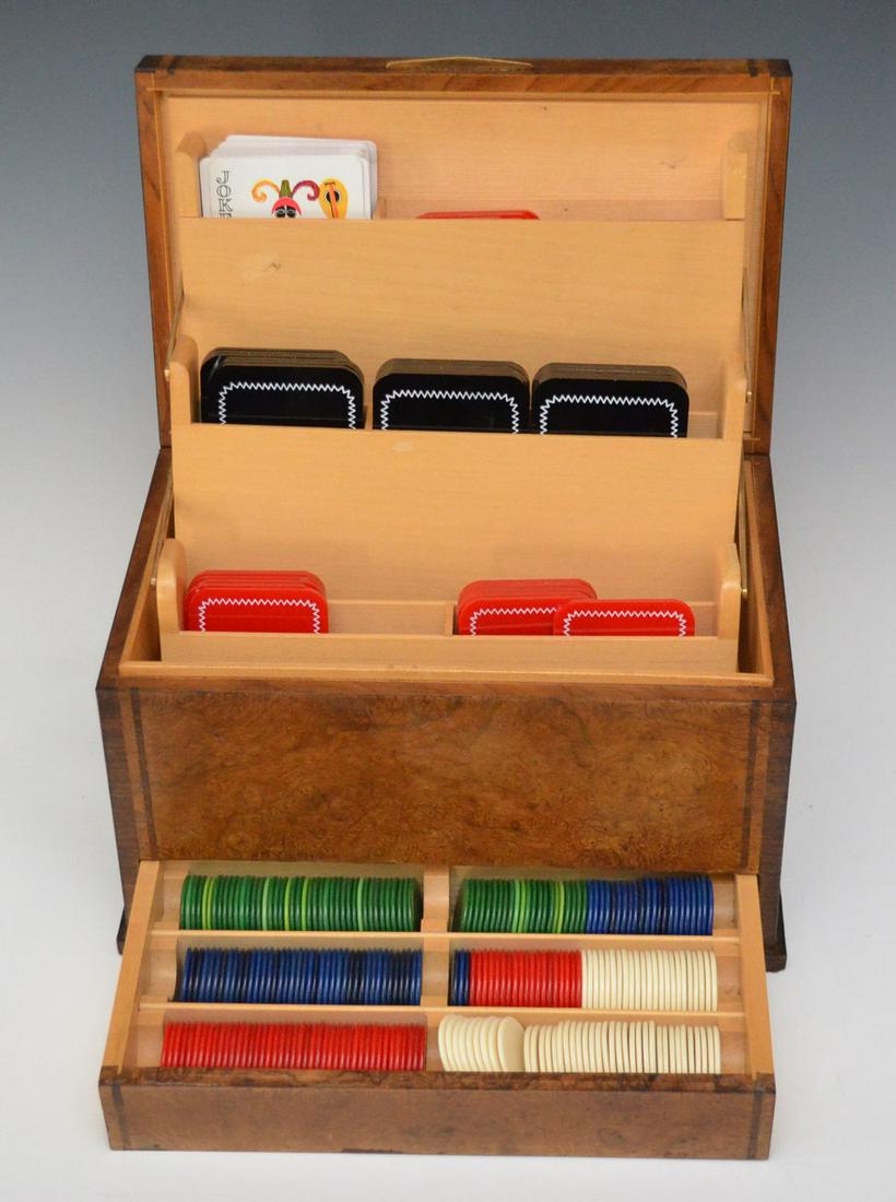 Antique Burl Wood Casino Box (1 of 5)