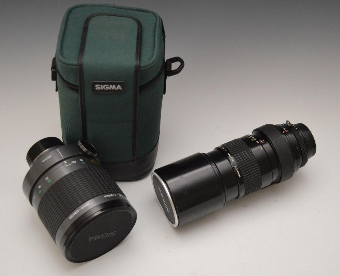 2 Camera Lenses (Sigma Telephoto & Nikon) (1 of 5)
