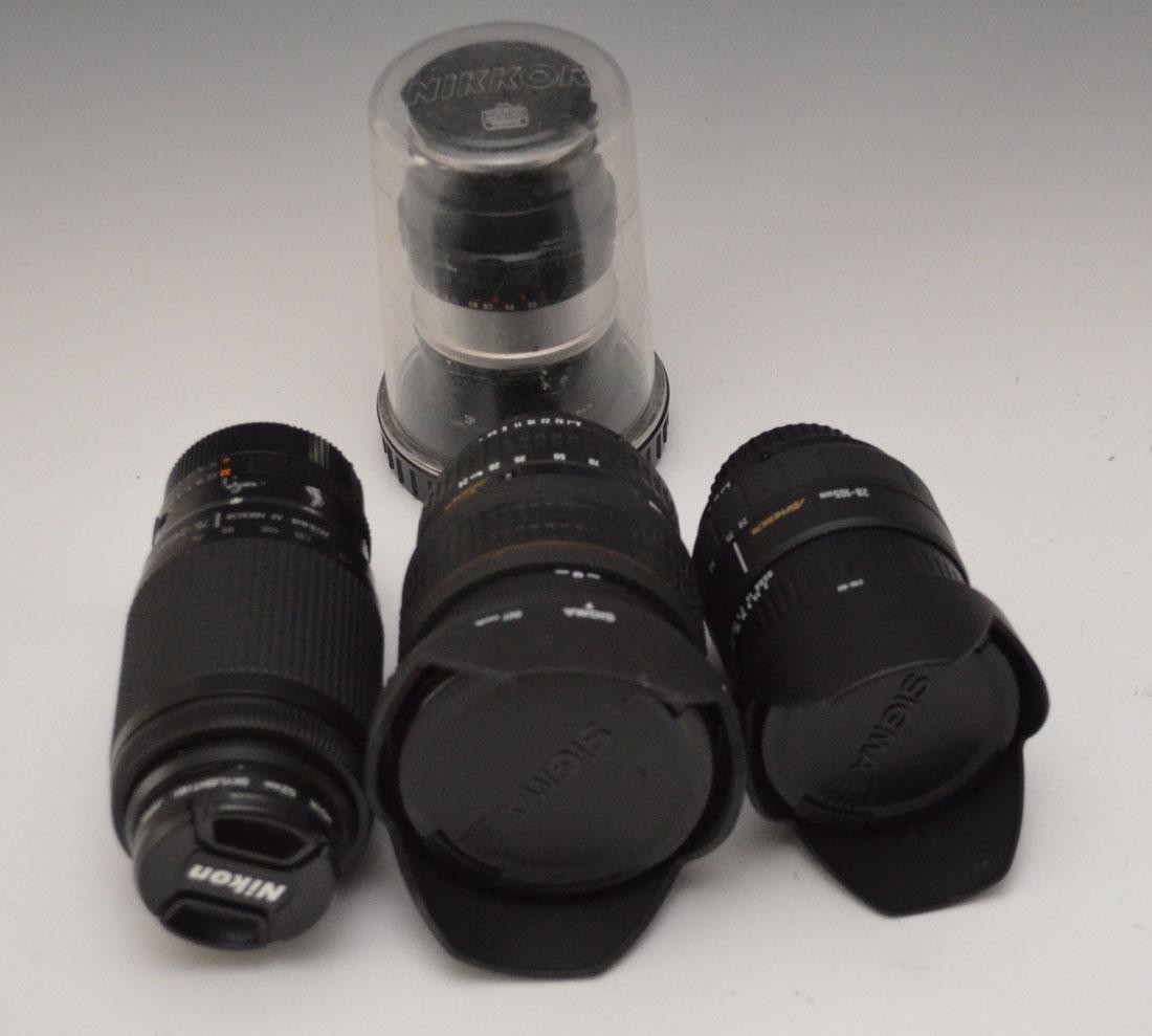 Lot of 4 Camera Lenses (Sigma & Nikon) (1 of 3)