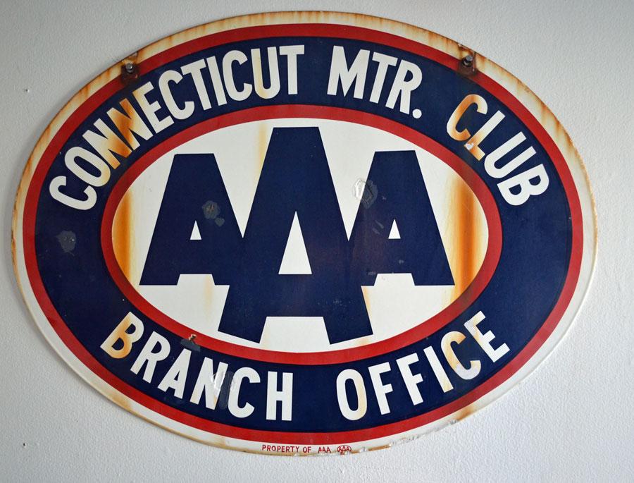 Vintage CT Motor Club AAA Enamel Metal Sign (1 of 2)