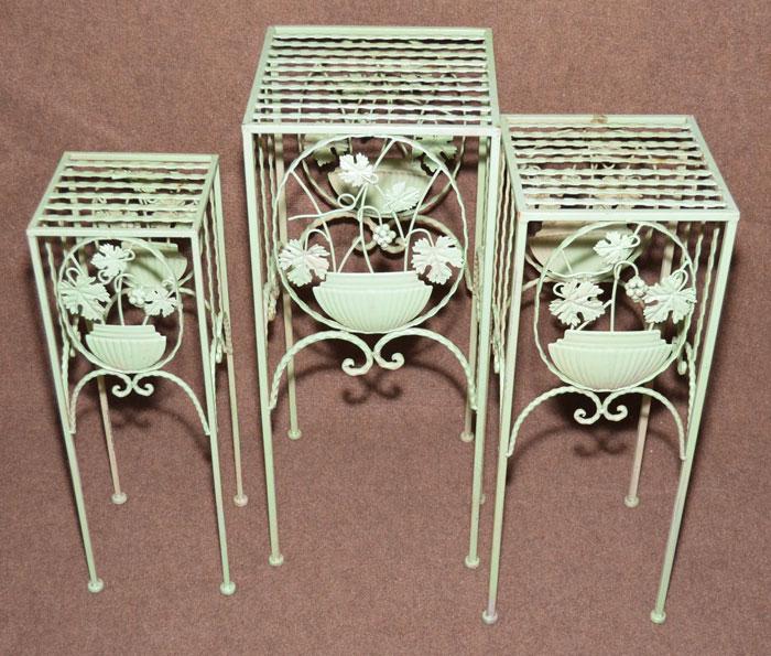 Whimsical  Outdoor Metal Nesting Tables With Floral (1 of 1)