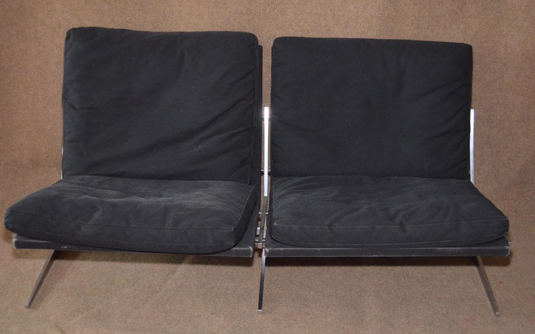 Mid Century Chrome And Black Pace Settee (1 of 3)