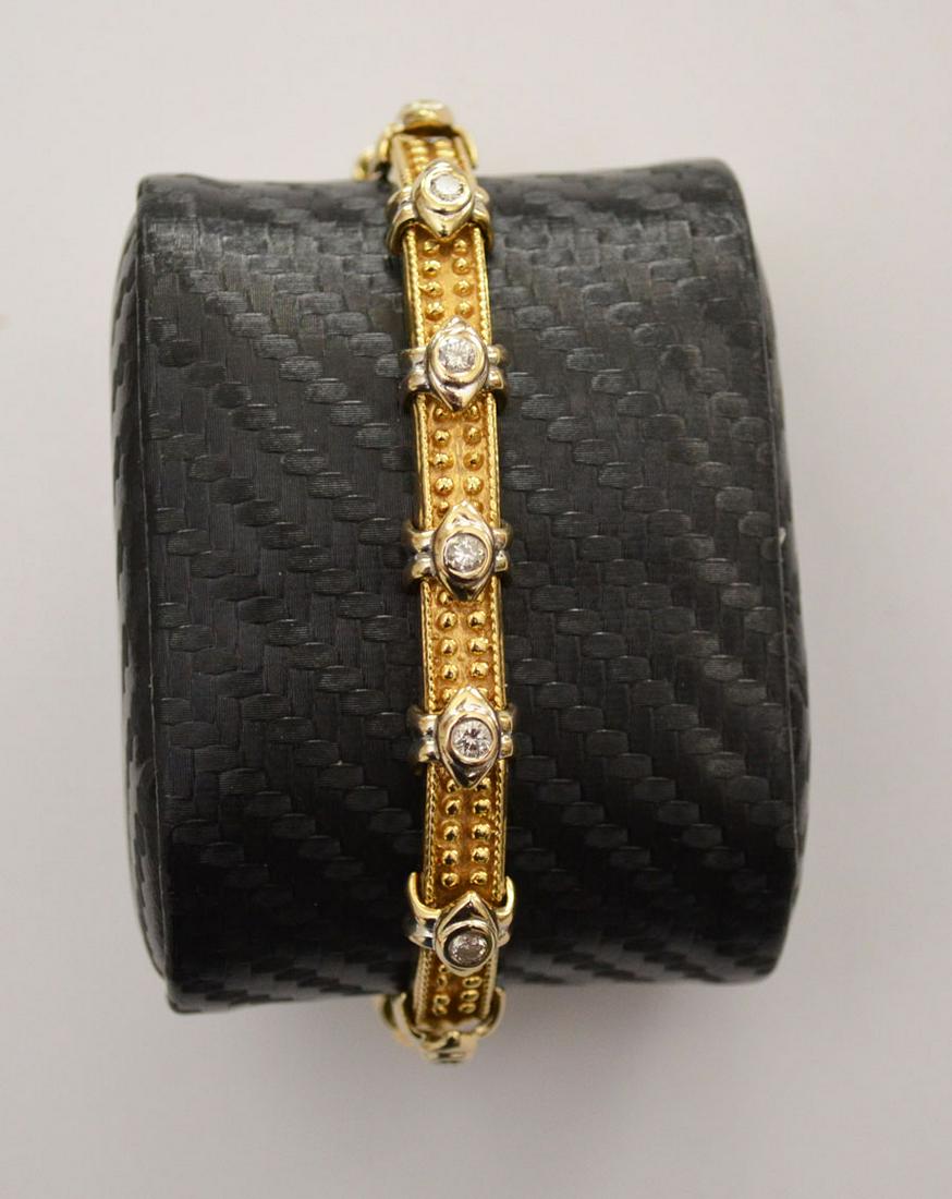 14k 2 Tone Gold Diamond Bracelet (1 of 2)
