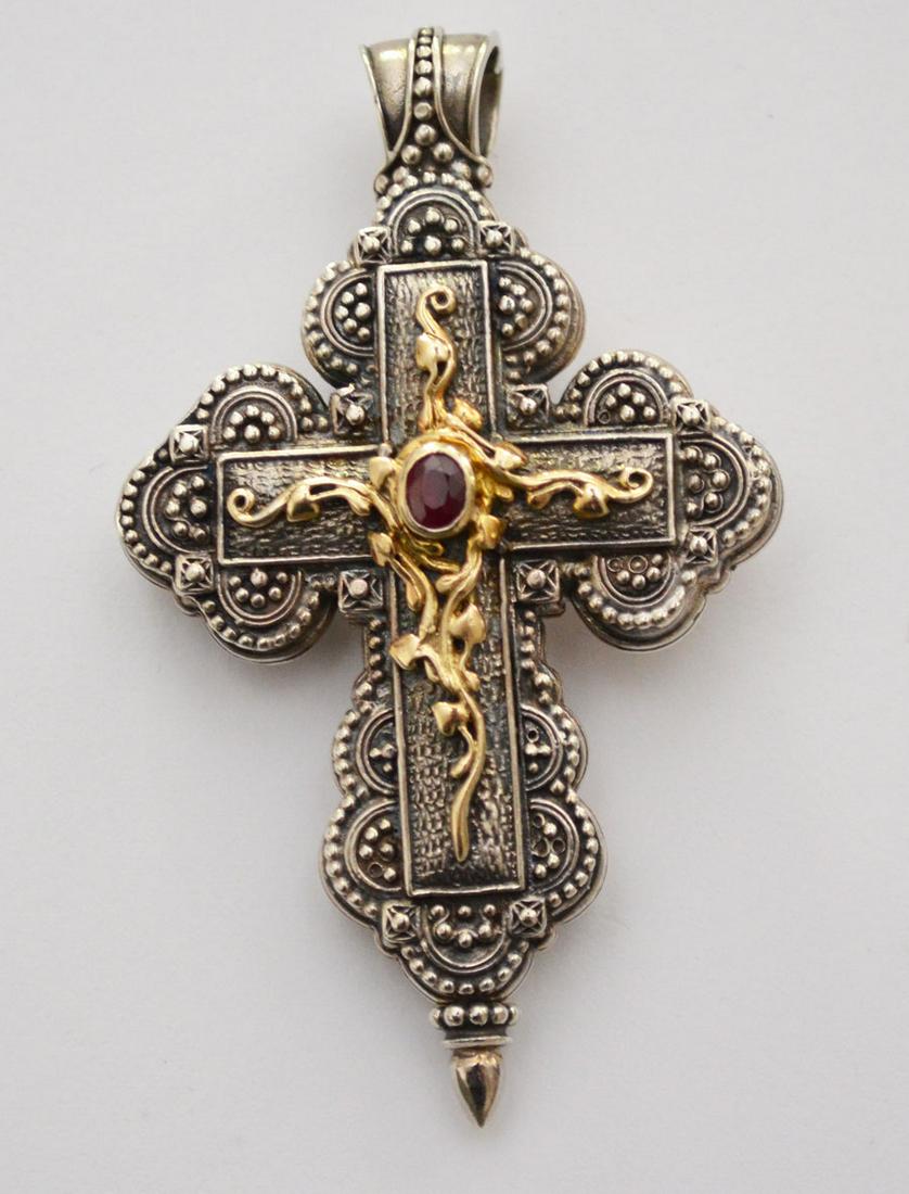 Konstantino 18k Gold & Sterling Ruby Cross (1 of 3)