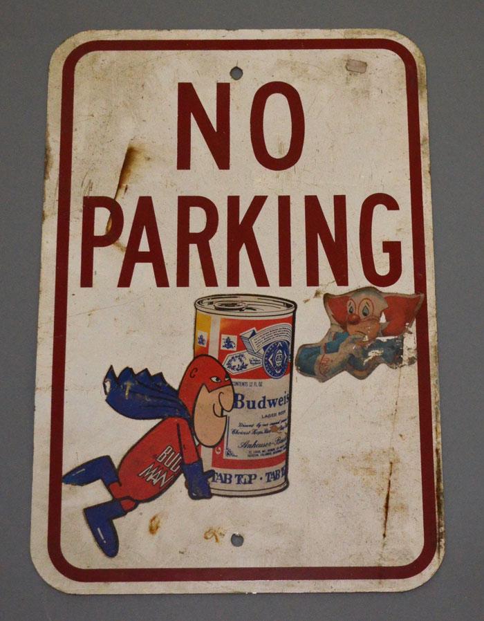 Vintage Bud Man Budweiser No Parking Sign (1 of 3)