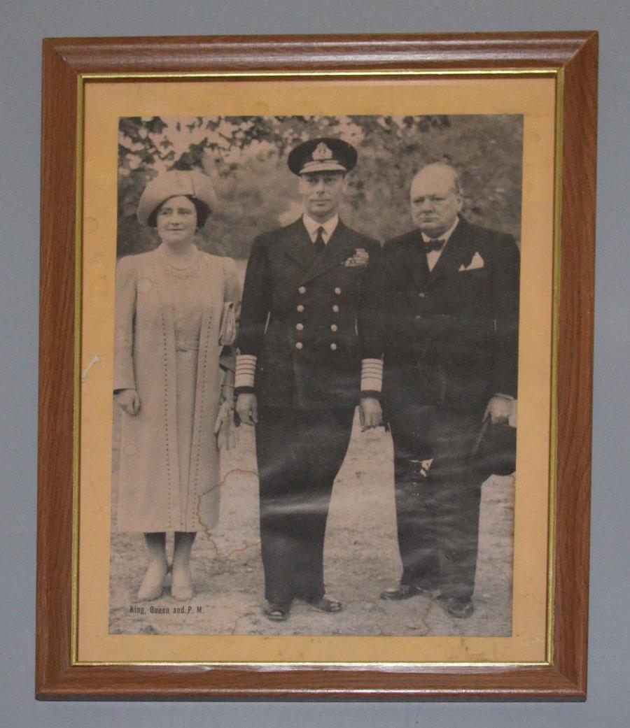 Old Photograph Queen Mother, Edward & Churchill (1 of 2)