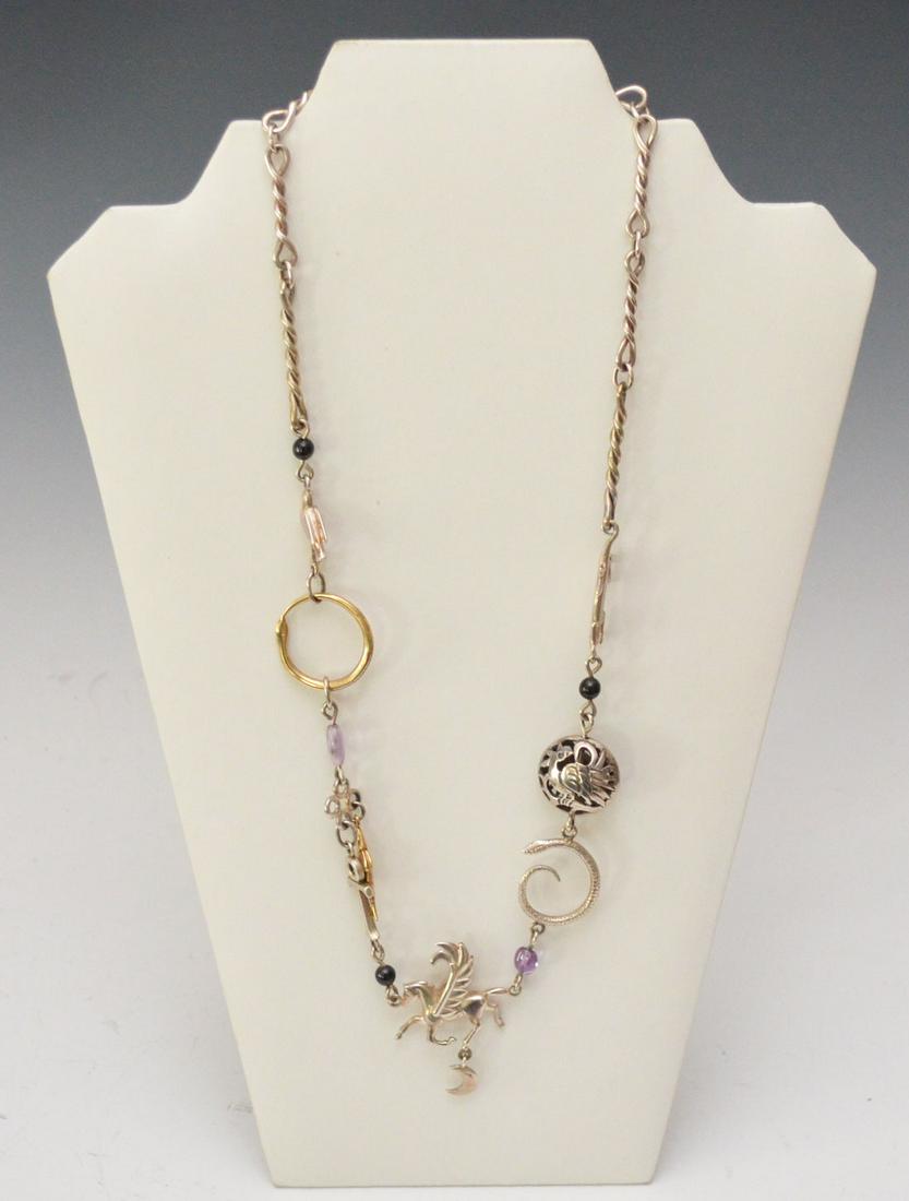 Sterling & 14k Gold Robert M Place Charm Necklace (1 of 3)