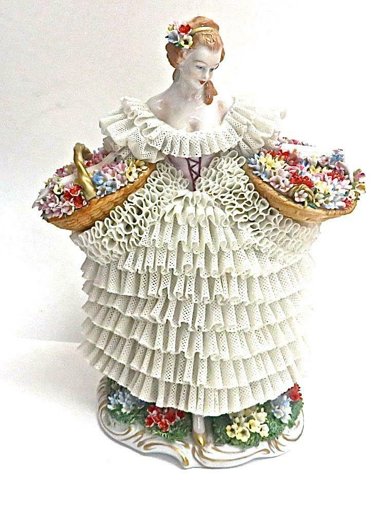 Museum Quality Lg Dresden Porcelain Lace Woman (1 of 12)