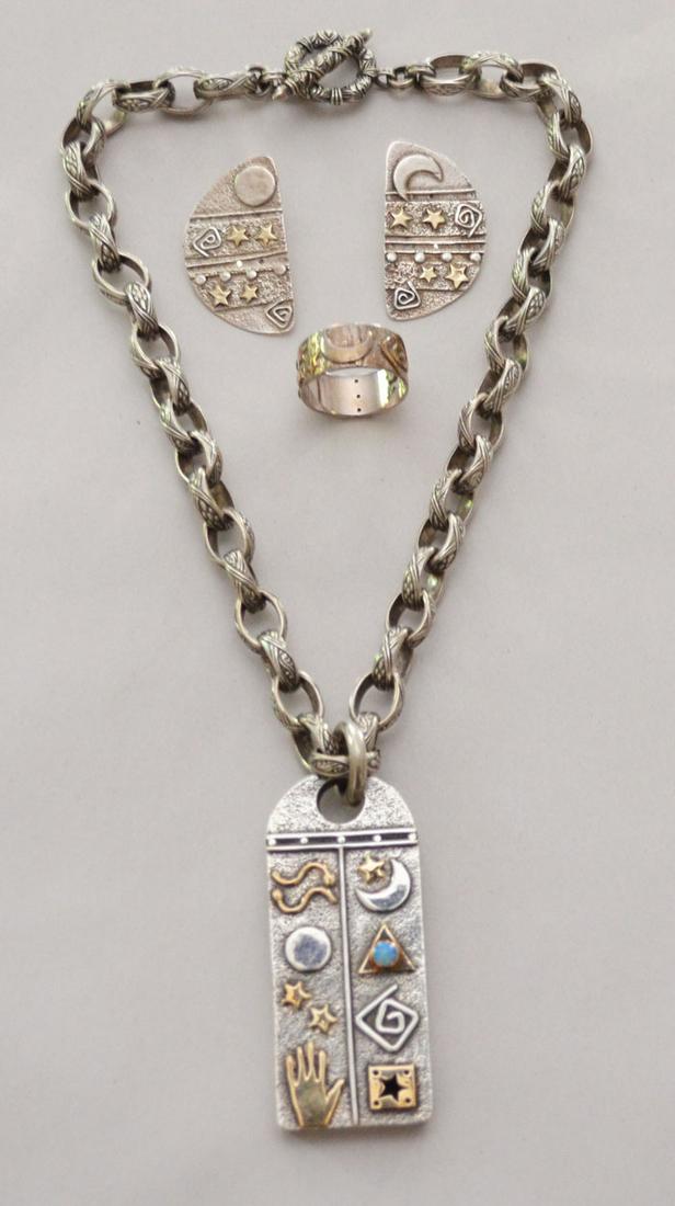 Sterling & 18k Gold Custom Studio Jewelry Sgnd Vaz (1 of 4)