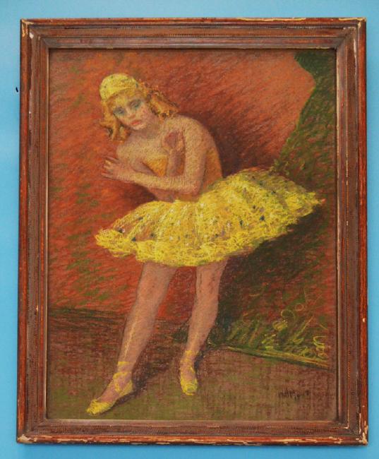 Edith Catlin Phelps Ballerina Pastel Drawing (1 of 3)