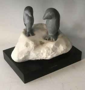 Signed Inuit Soapstone Figures Of Penguins (1 of 2)