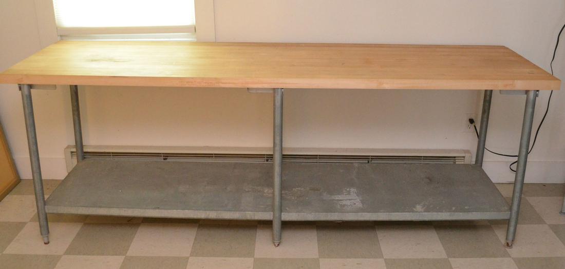 Large Industrial Butcher Block Top Table (1 of 5)