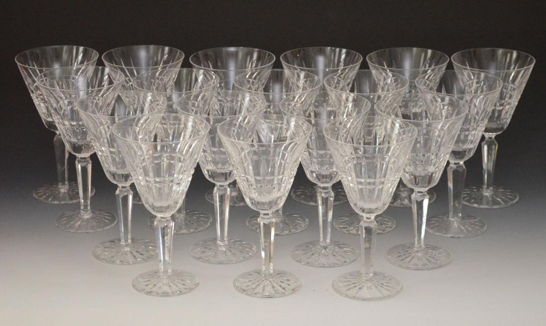 18 Waterford Glenmore Crystal Red Wine Glasses: They measure 6 7/8" tall. No chips/cracks