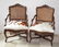 Pr of French Style Chairs w Cowhide Upholstery